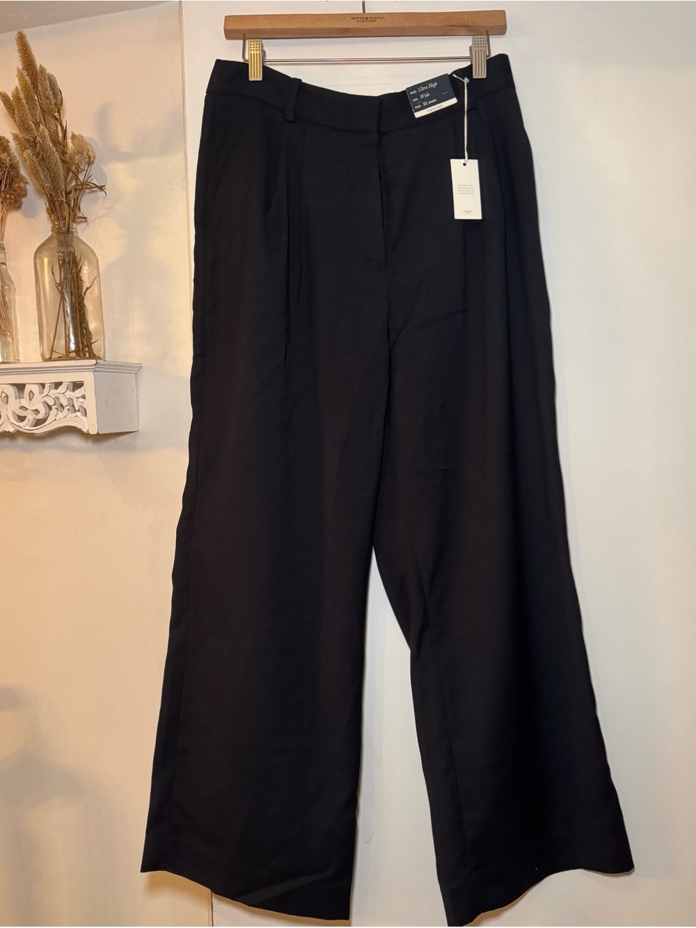 Abercrombie & Fitch Black Wide-Leg Pants